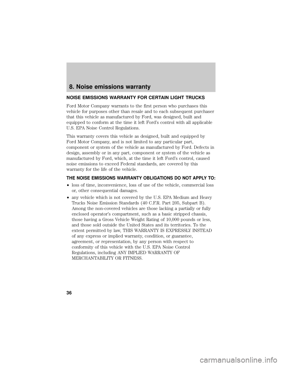 FORD ECOSPORT 2021  Warranty Guide 