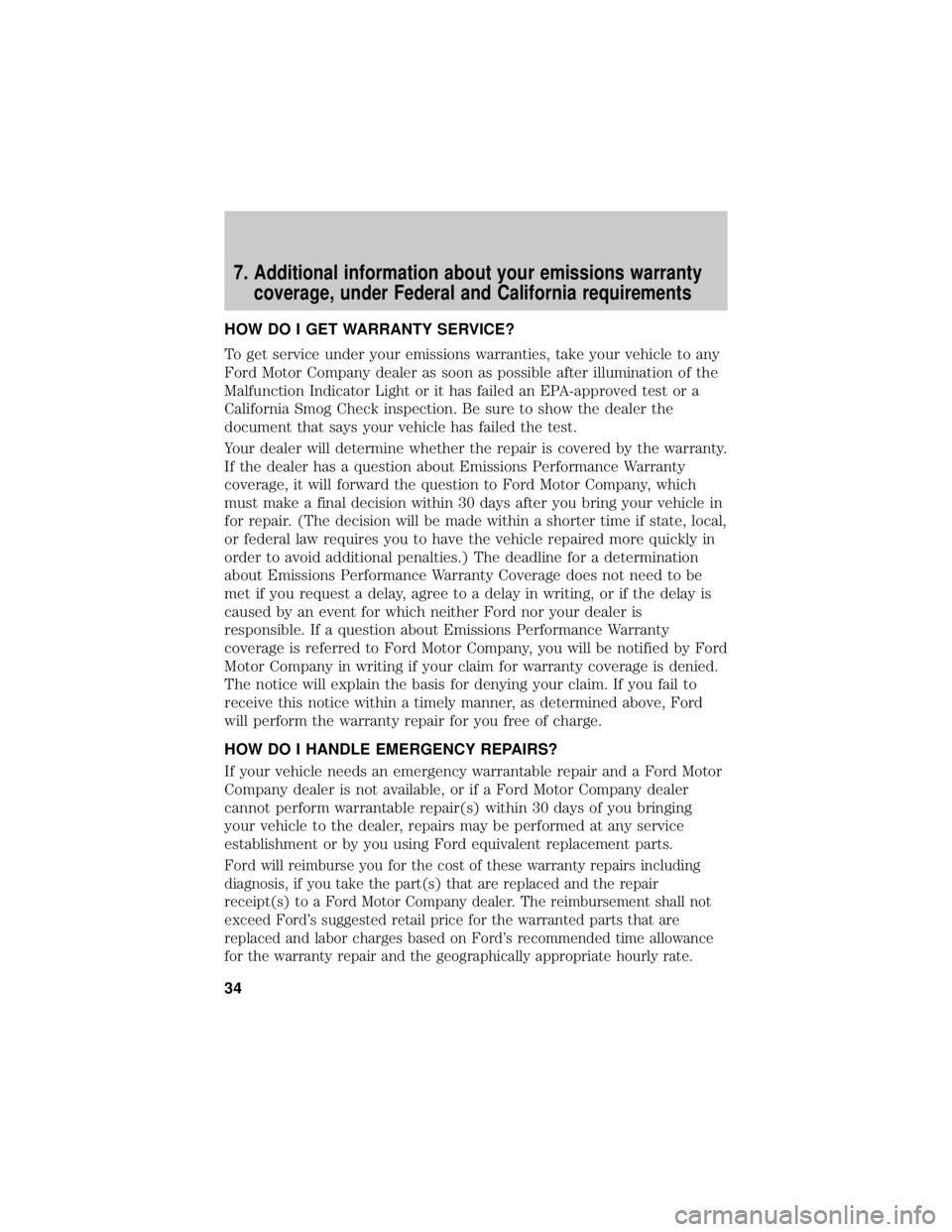 FORD F-250 2021  Warranty Guide 