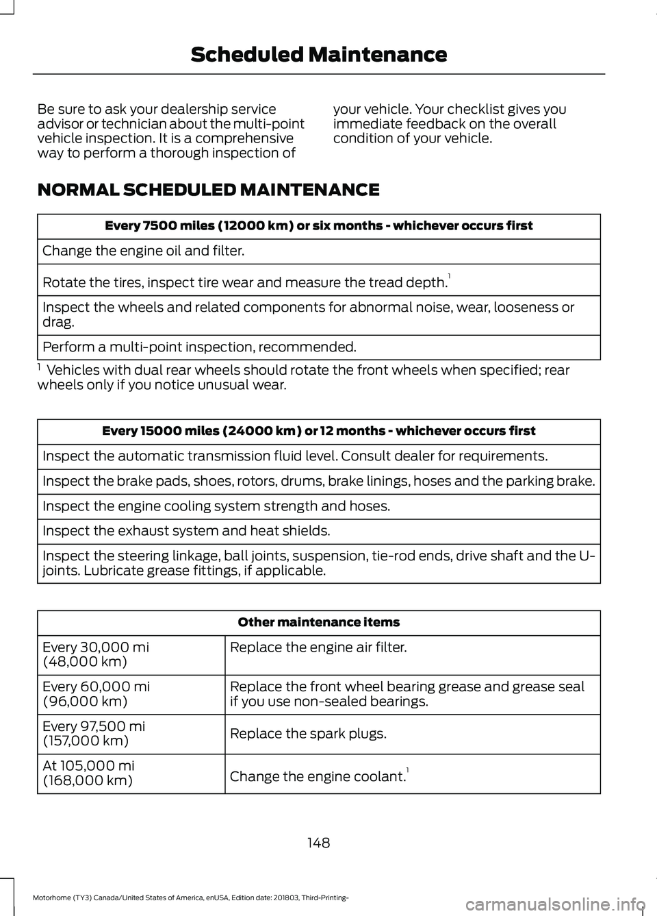 FORD F-53 2019  Owners Manual Be sure to ask your dealership serviceadvisor or technician about the multi-pointvehicle inspection. It is a comprehensiveway to perform a thorough inspection of
your vehicle. Your checklist gives you