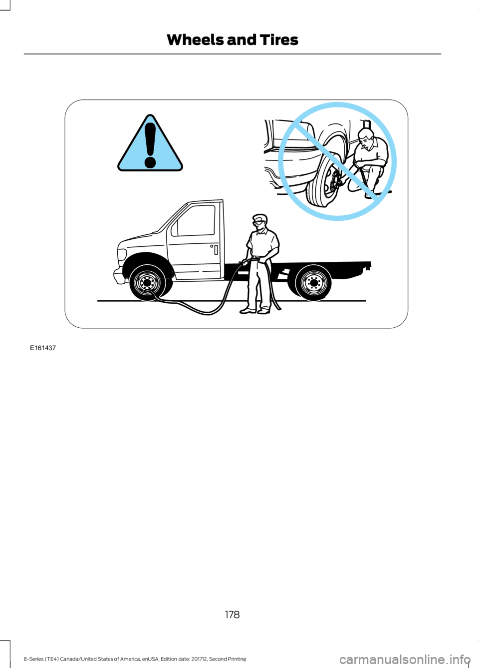 FORD E-450 2018  Owners Manual 178
E-Series (TE4) Canada/United States of America, enUSA, Edition date: 201712, Second Printing Wheels and TiresE161437  