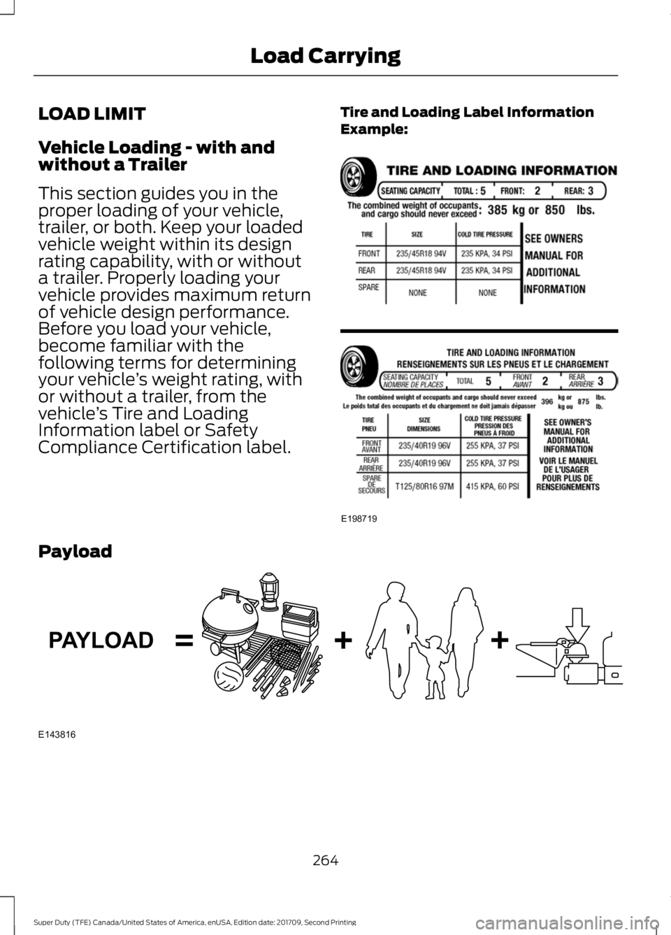 FORD F-350 2018  Owners Manual LOAD LIMIT
Vehicle Loading - with and
without a Trailer
This section guides you in the
proper loading of your vehicle,
trailer, or both. Keep your loaded
vehicle weight within its design
rating capabi