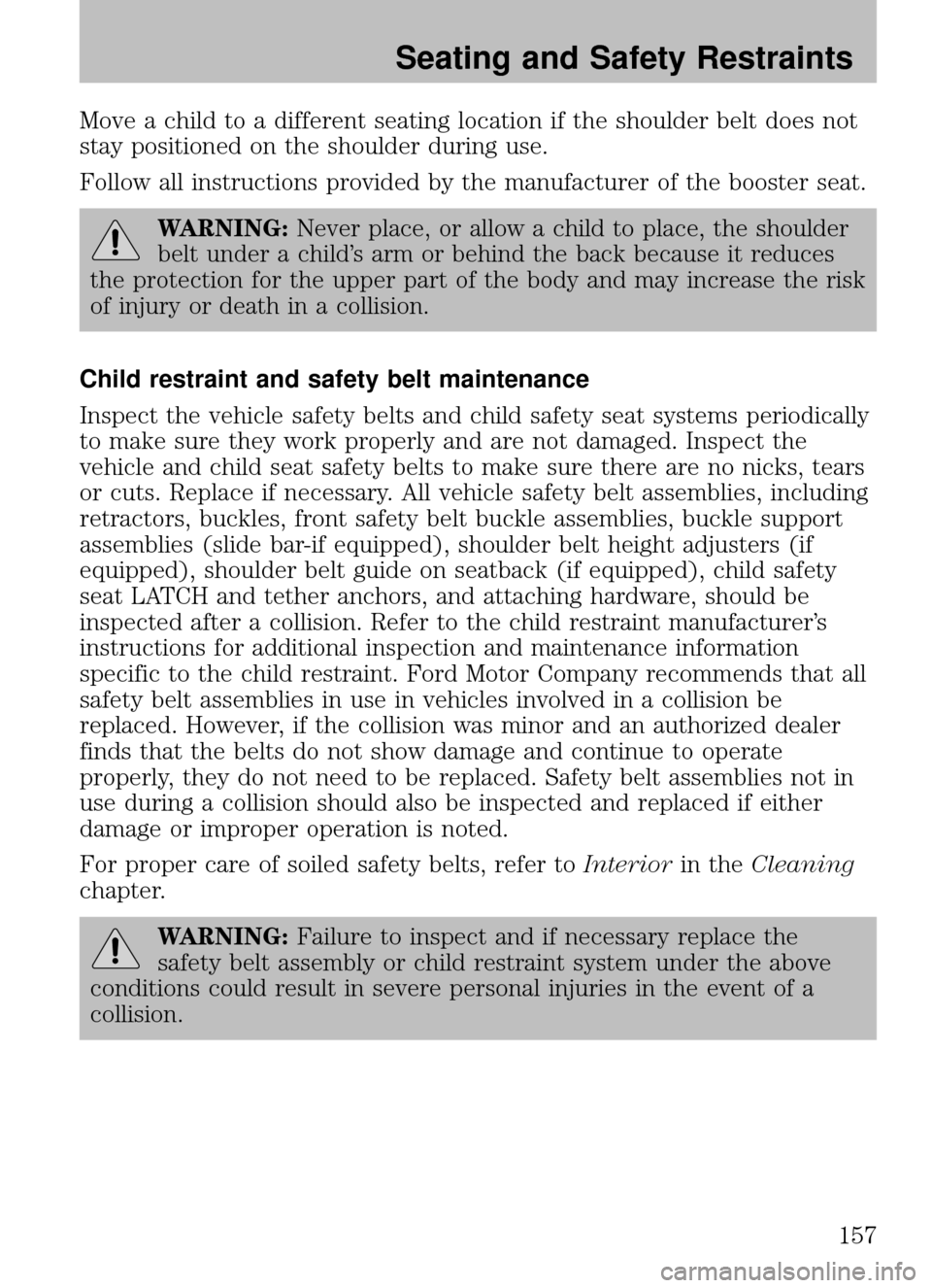 FORD ESCAPE 2009 2.G Owners Manual 