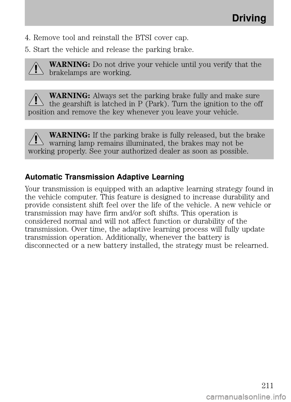 FORD ESCAPE 2009 2.G Owners Manual 