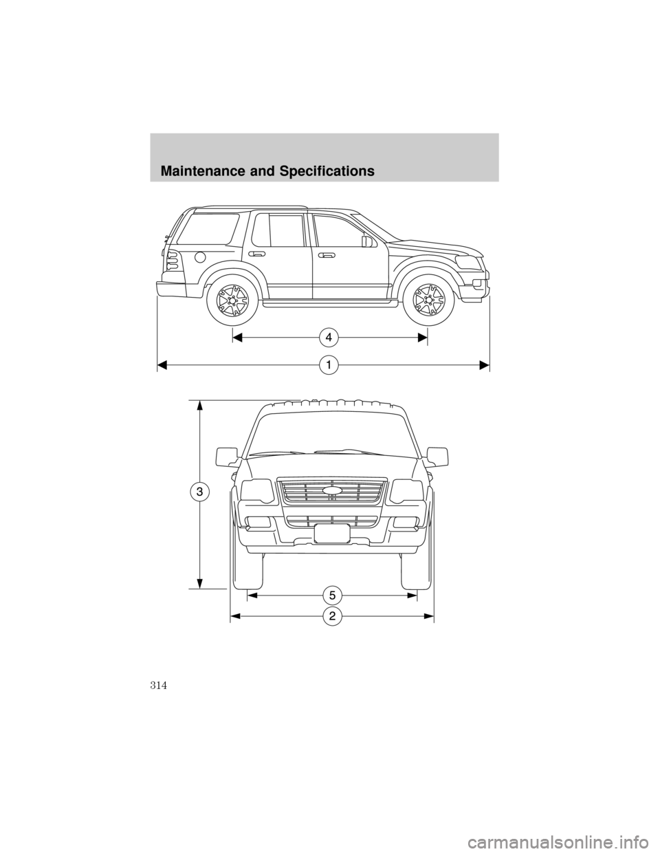 FORD EXPLORER 2006 4.G Owners Manual Maintenance and Specifications
314 