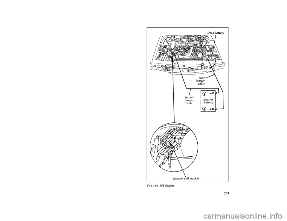 FORD MUSTANG 1996 4.G Owners Manual 203 [RE02650(MBC )05/95]
full page art:0010666-G
The 4.6L SFI Engine
File:12rcrem.ex
Update:Wed Mar 27 09:34:49 1996 