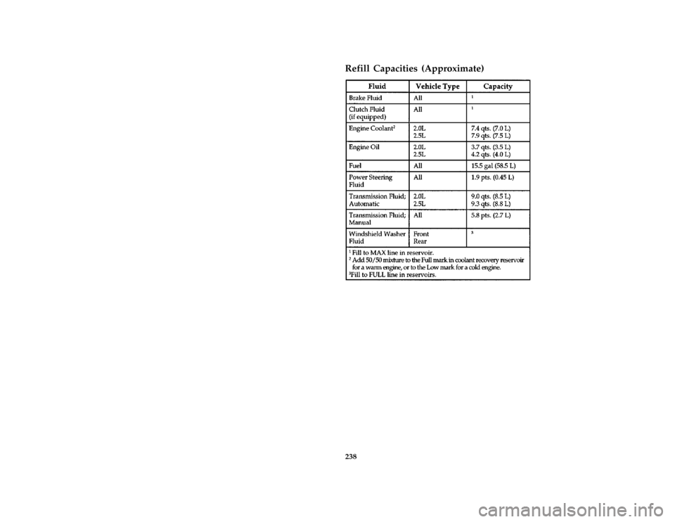 FORD PROBE 1997 2.G Owners Manual 238
File:12prcsp.ex 