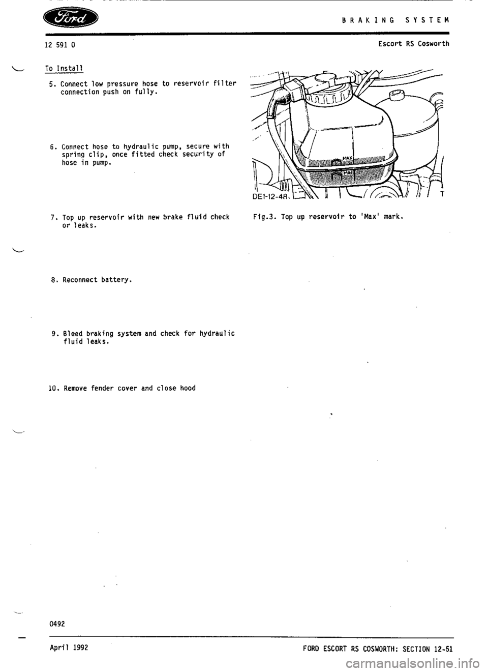 FORD SIERRA RS COSWORTH 1987 1.G Workshop Manual 