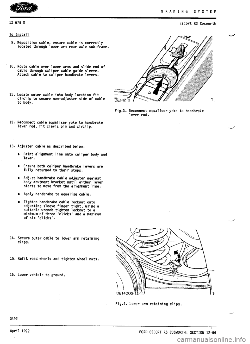 FORD SIERRA RS COSWORTH 1987 1.G Workshop Manual 