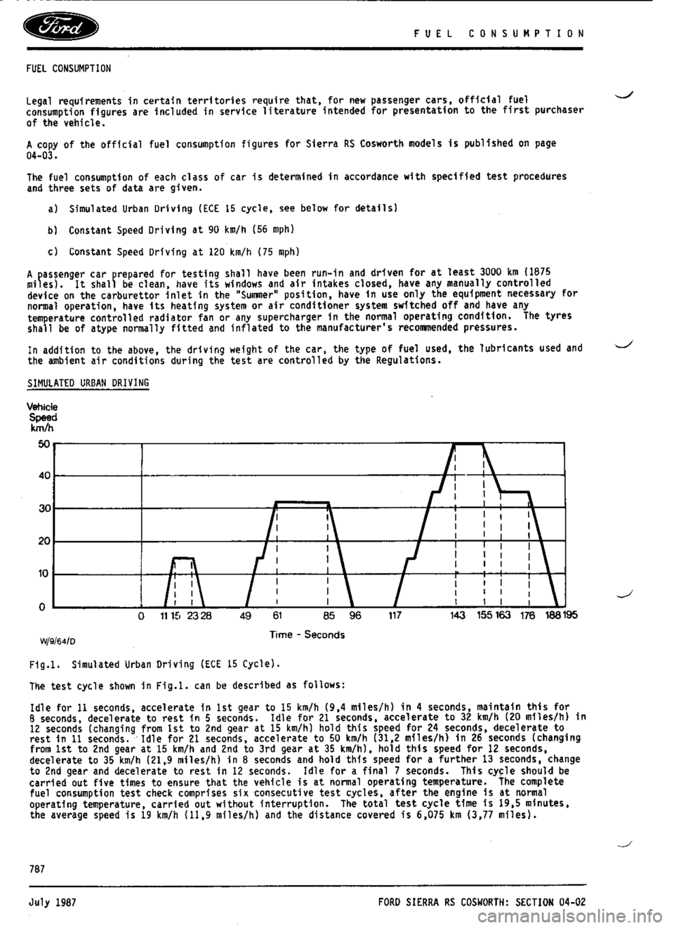 FORD SIERRA RS COSWORTH 1987 1.G Workshop Manual 