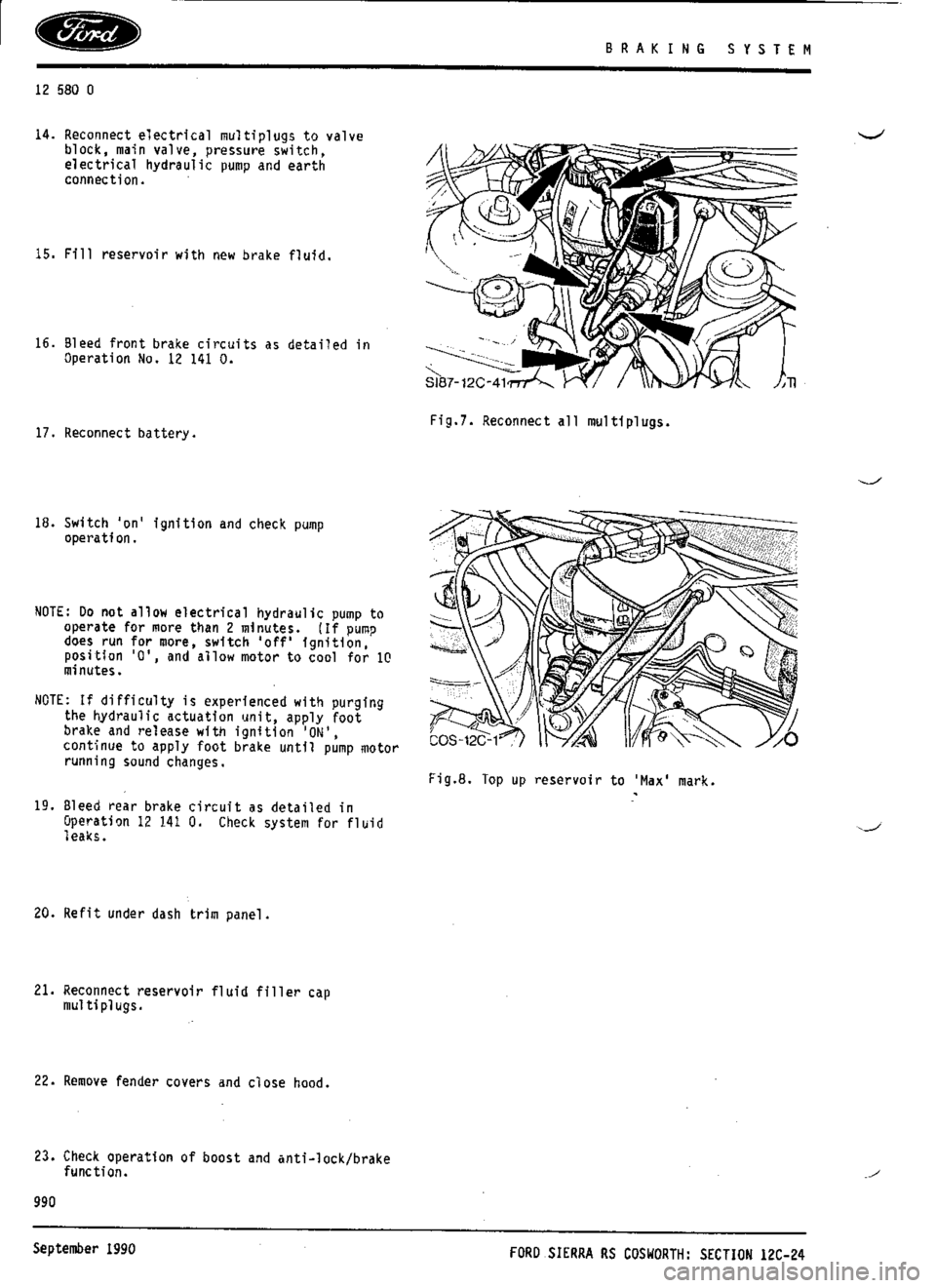FORD SIERRA RS COSWORTH 1990 1.G Workshop Manual 