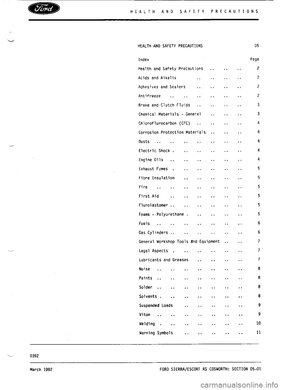 FORD SIERRA RS COSWORTH 1987 1.G Workshop Manual 
