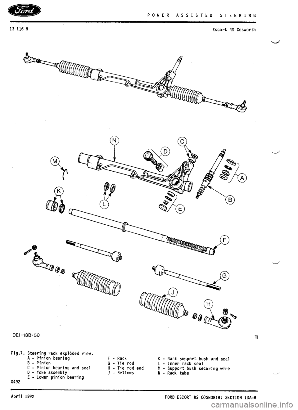 FORD SIERRA RS COSWORTH 1987 1.G Workshop Manual 