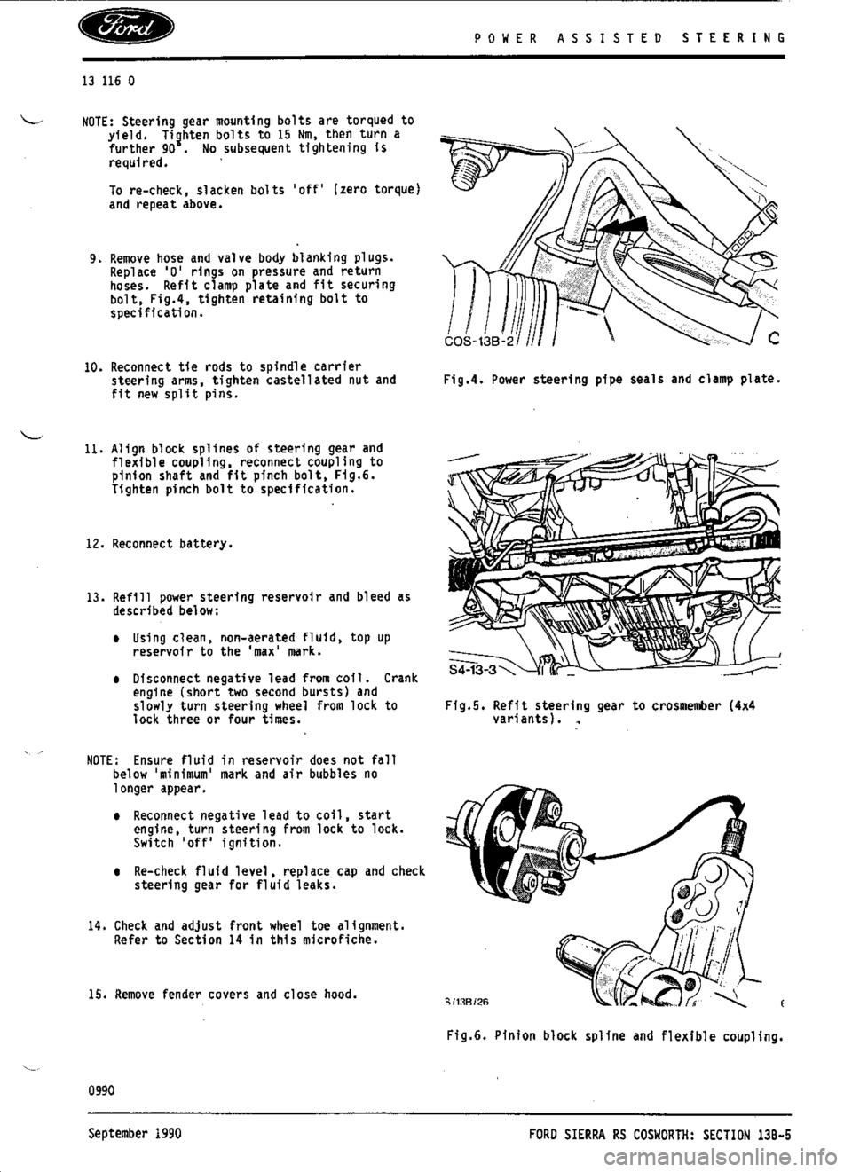 FORD SIERRA RS COSWORTH 1987 1.G Workshop Manual 