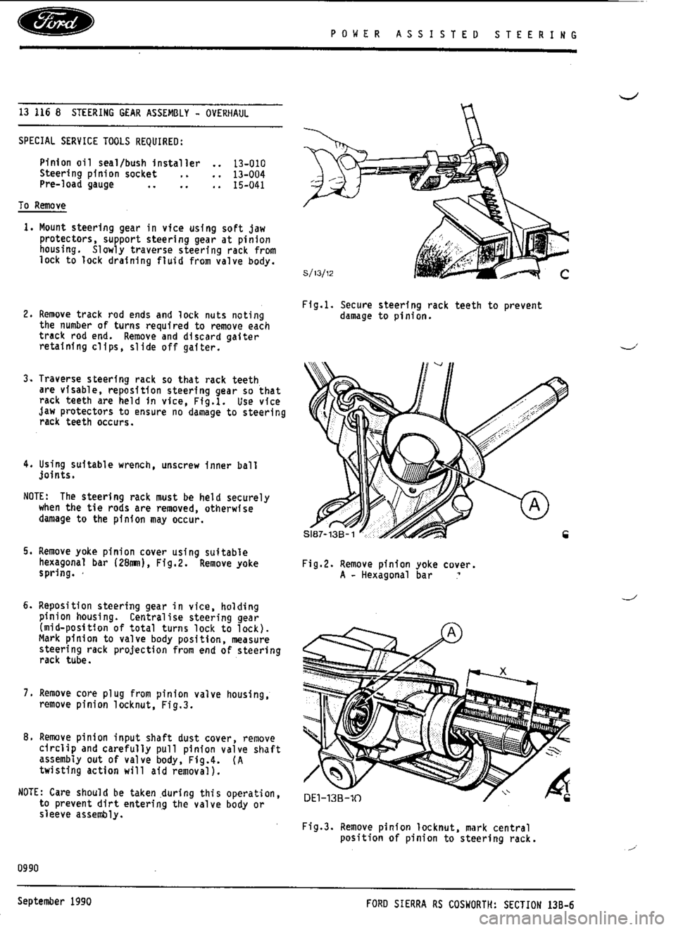 FORD SIERRA RS COSWORTH 1987 1.G Workshop Manual 