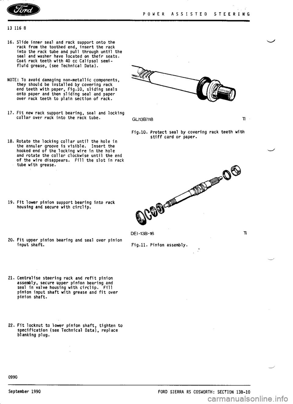 FORD ESCORT RS COSWORTH 1994 1.G Workshop Manual 