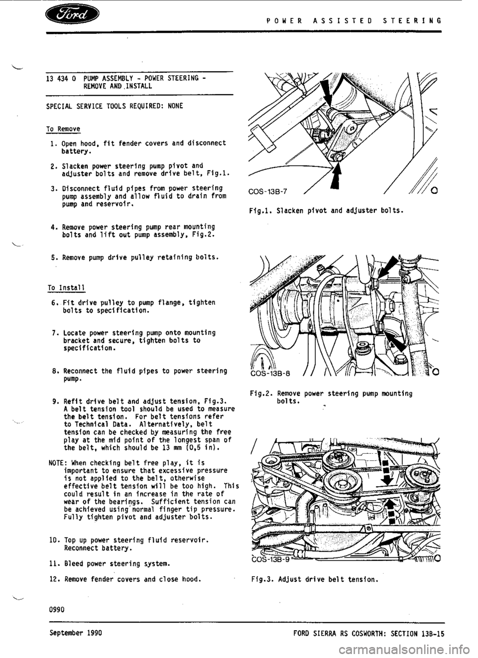 FORD ESCORT RS COSWORTH 1994 1.G Workshop Manual 
