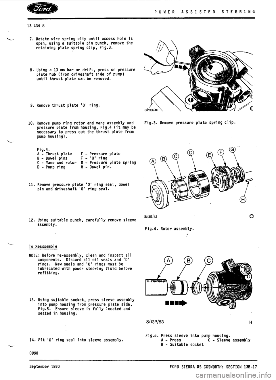 FORD ESCORT RS COSWORTH 1994 1.G Workshop Manual 