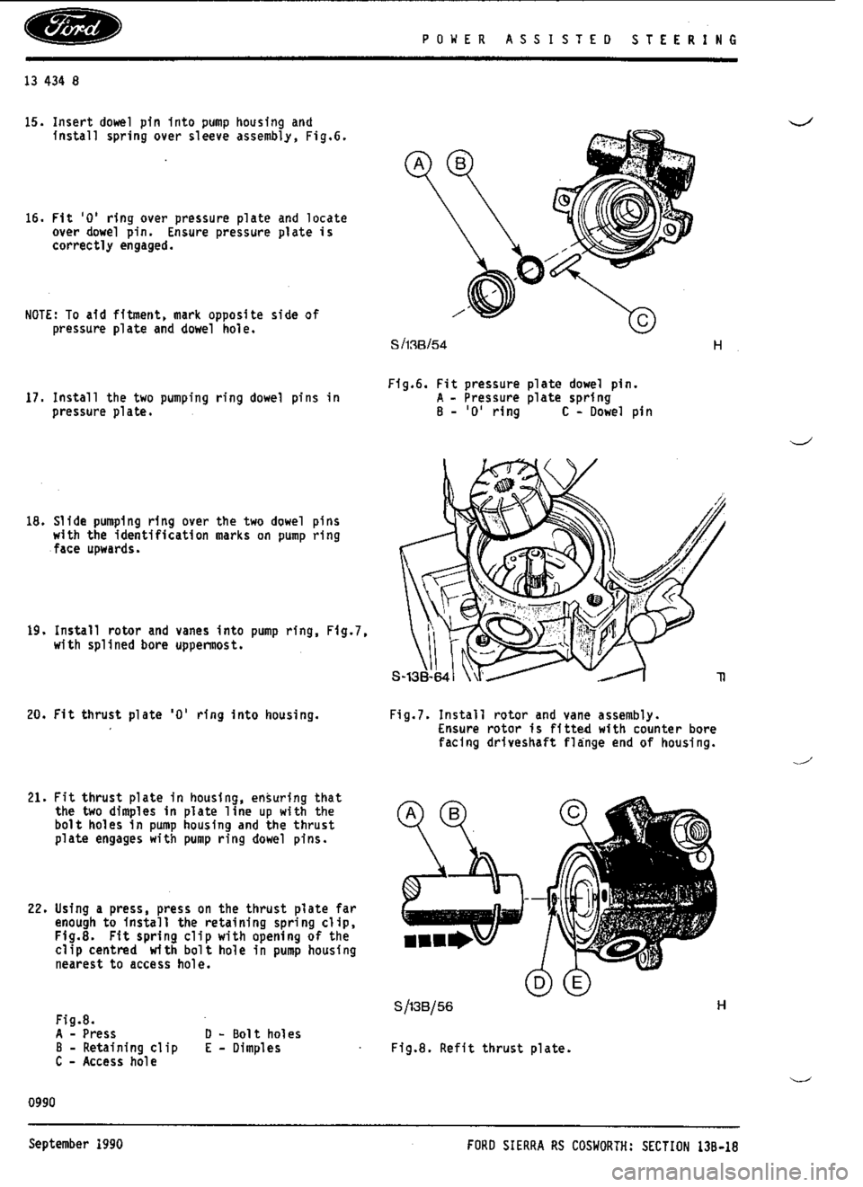 FORD ESCORT RS COSWORTH 1994 1.G Workshop Manual 