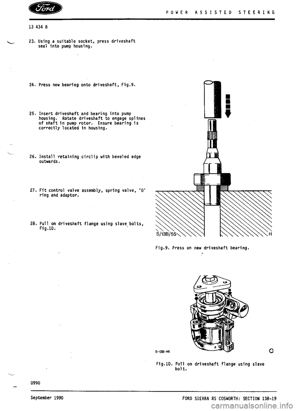FORD ESCORT RS COSWORTH 1994 1.G Workshop Manual 