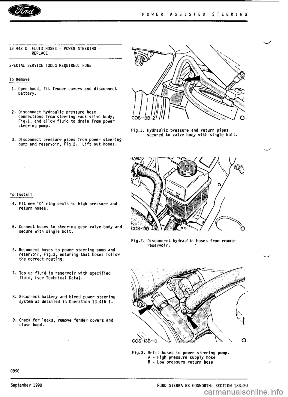 FORD ESCORT RS COSWORTH 1994 1.G Workshop Manual 