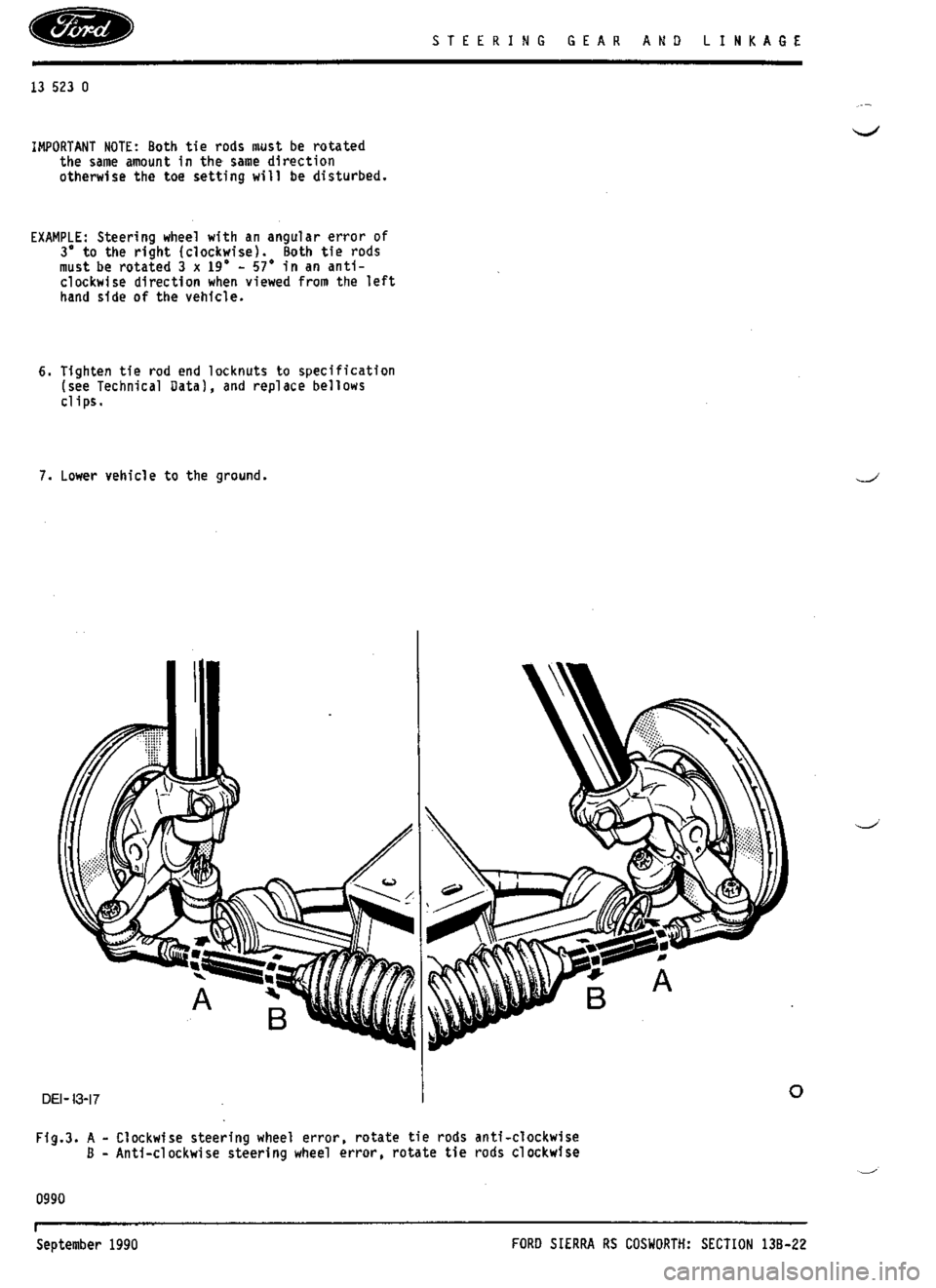 FORD ESCORT RS COSWORTH 1994 1.G Workshop Manual 