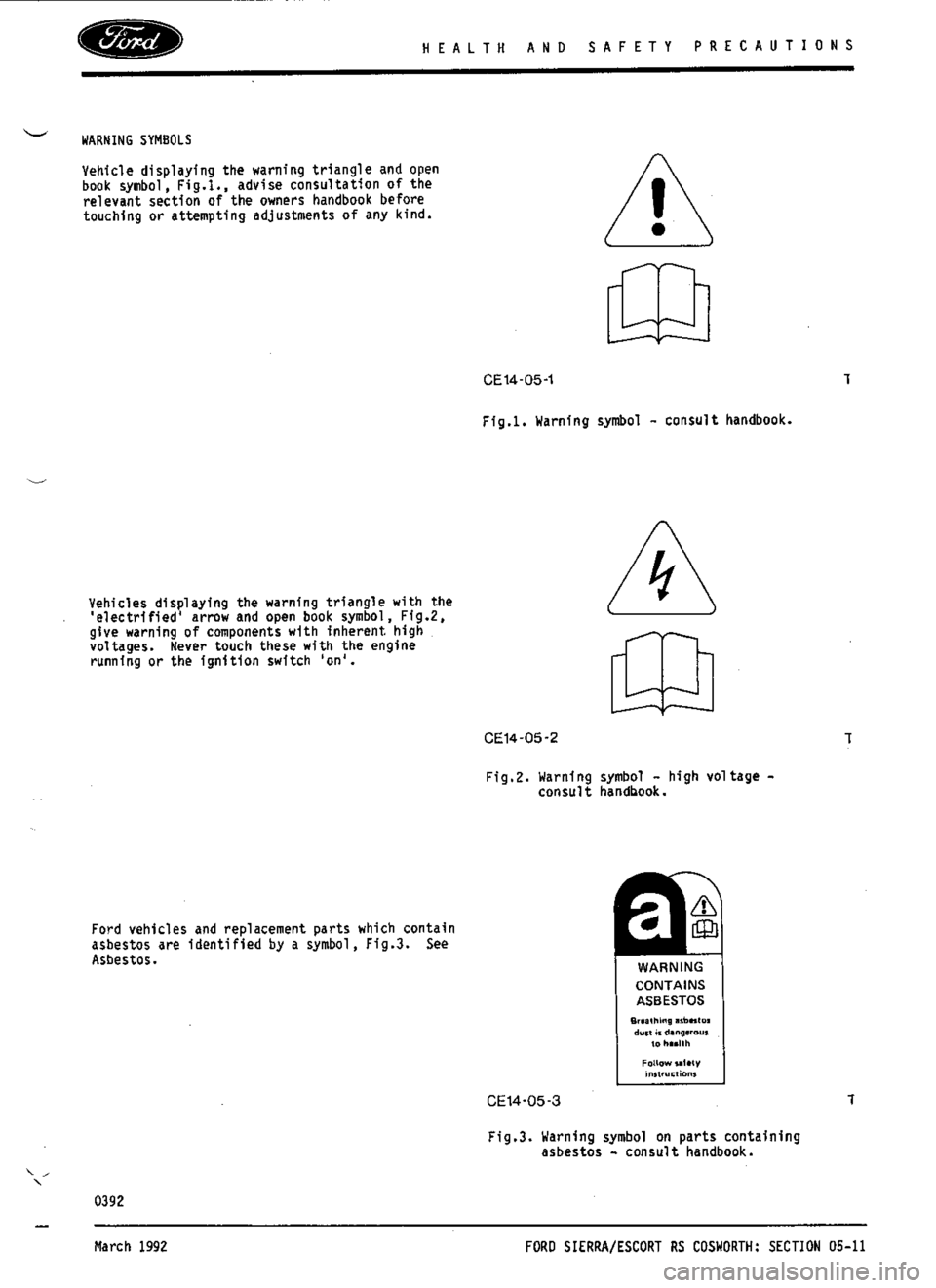 FORD SIERRA RS COSWORTH 1990 1.G Workshop Manual 