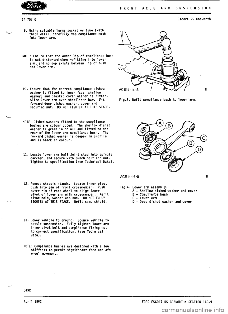 FORD SIERRA RS COSWORTH 1987 1.G Workshop Manual 
