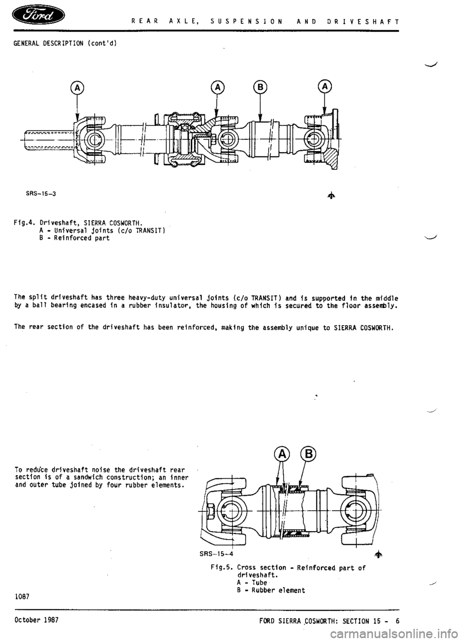 FORD ESCORT RS COSWORTH 1994 1.G Workshop Manual 