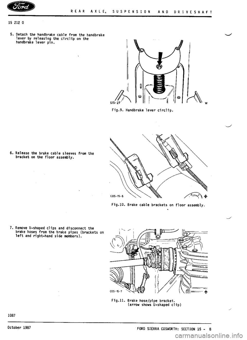 FORD ESCORT RS COSWORTH 1994 1.G Workshop Manual 