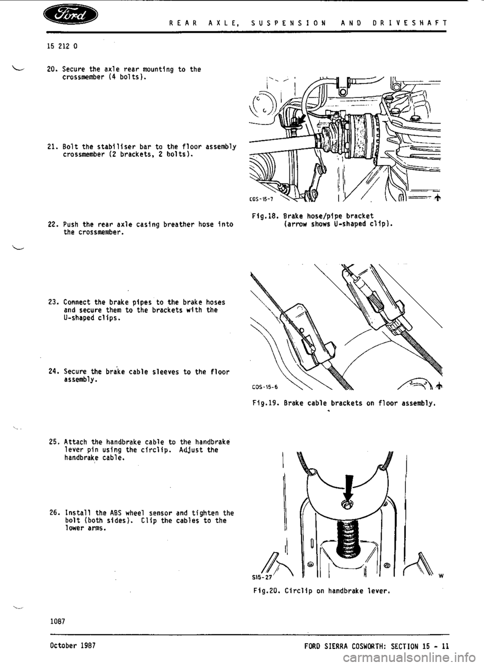 FORD ESCORT RS COSWORTH 1994 1.G Workshop Manual 
