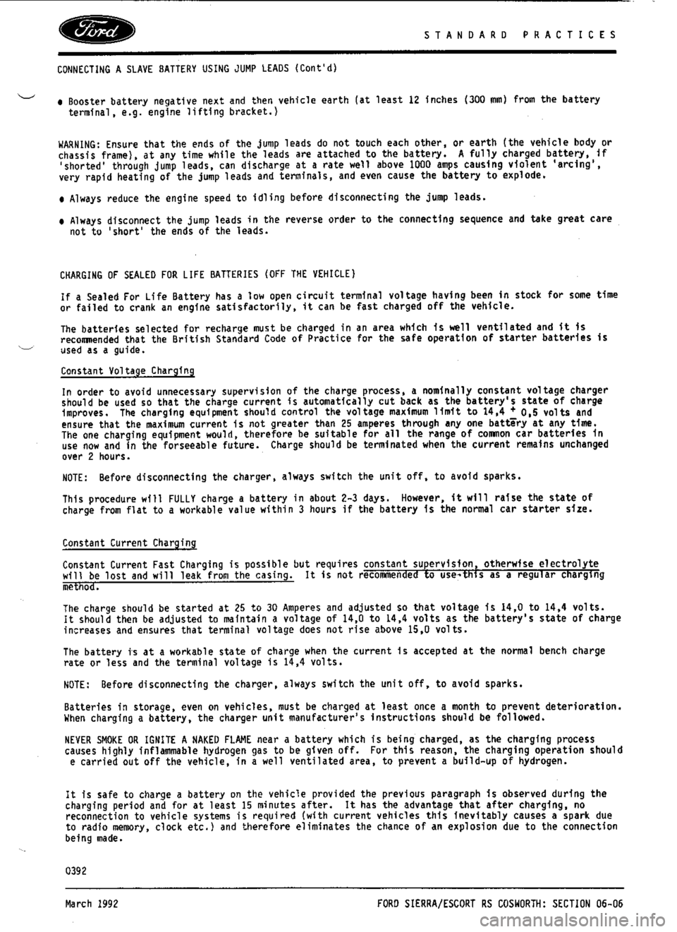 FORD SIERRA RS COSWORTH 1990 1.G Workshop Manual 