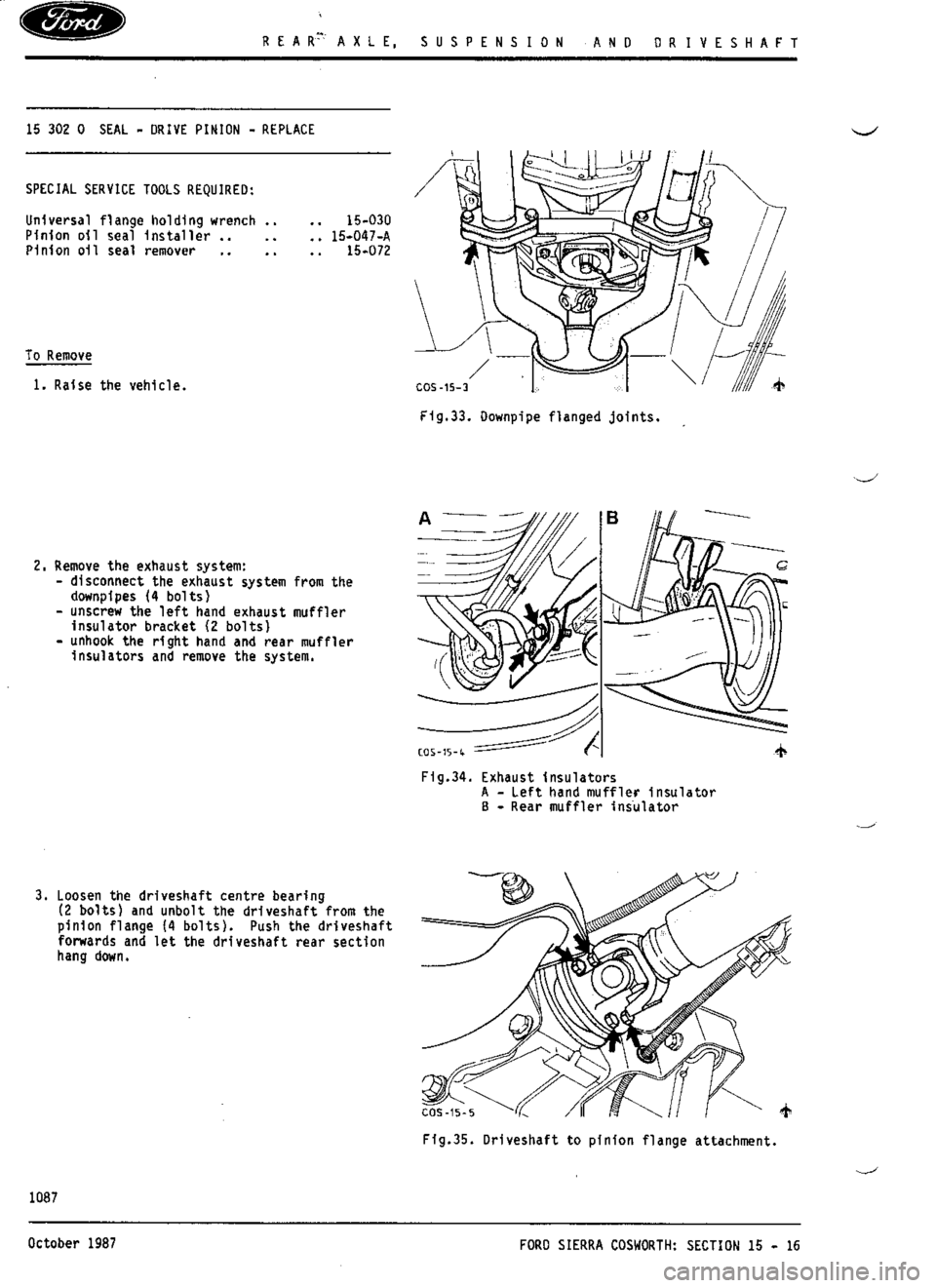 FORD ESCORT RS COSWORTH 1994 1.G Workshop Manual 