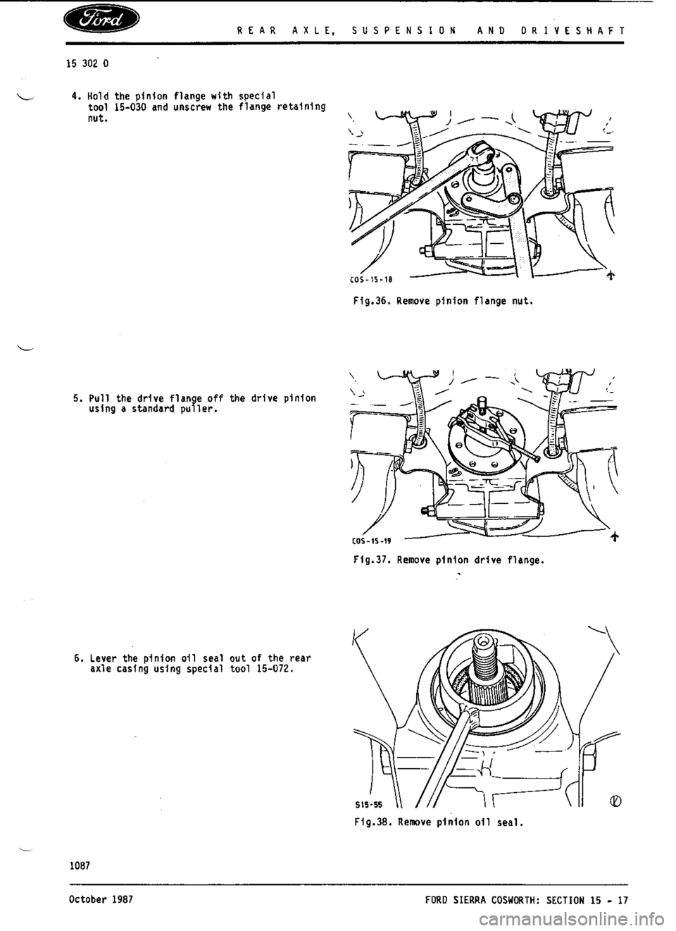 FORD ESCORT RS COSWORTH 1994 1.G Workshop Manual 