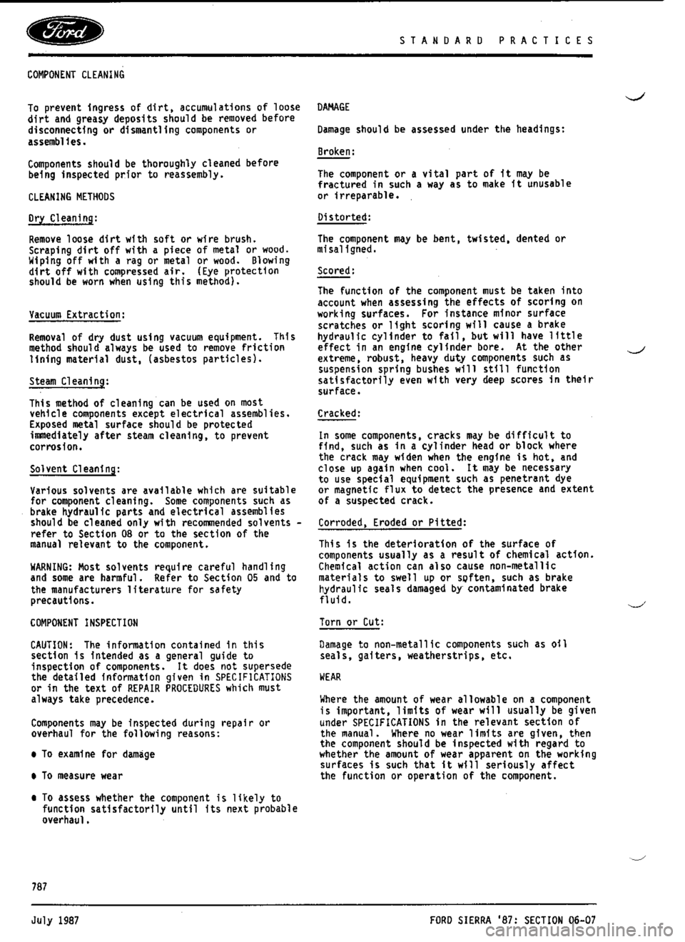FORD ESCORT RS COSWORTH 1994 1.G Workshop Manual 