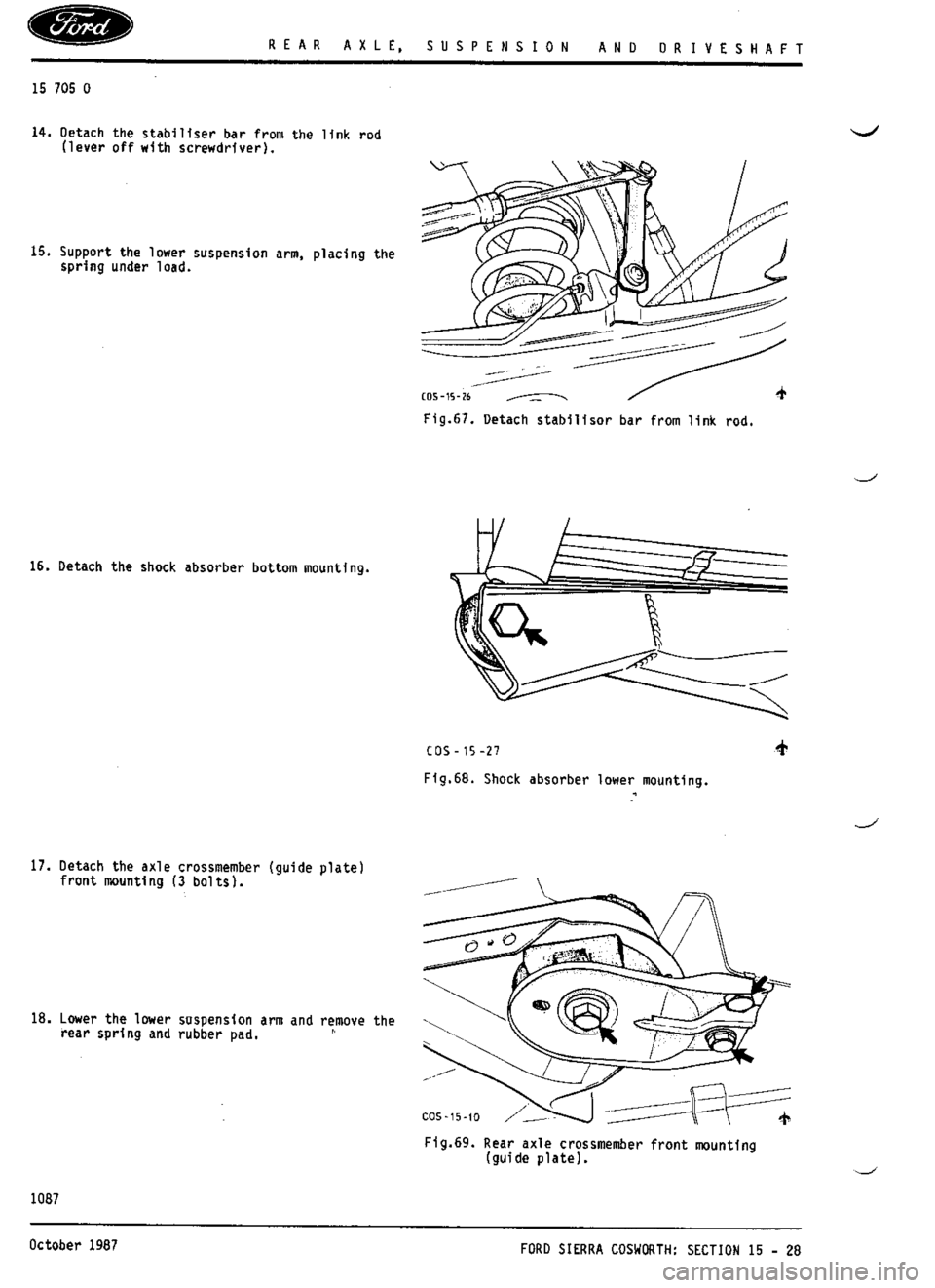 FORD SIERRA RS COSWORTH 1987 1.G Workshop Manual 