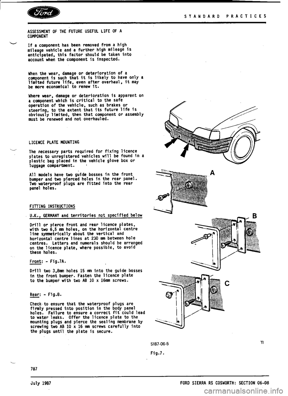 FORD ESCORT RS COSWORTH 1994 1.G Workshop Manual 