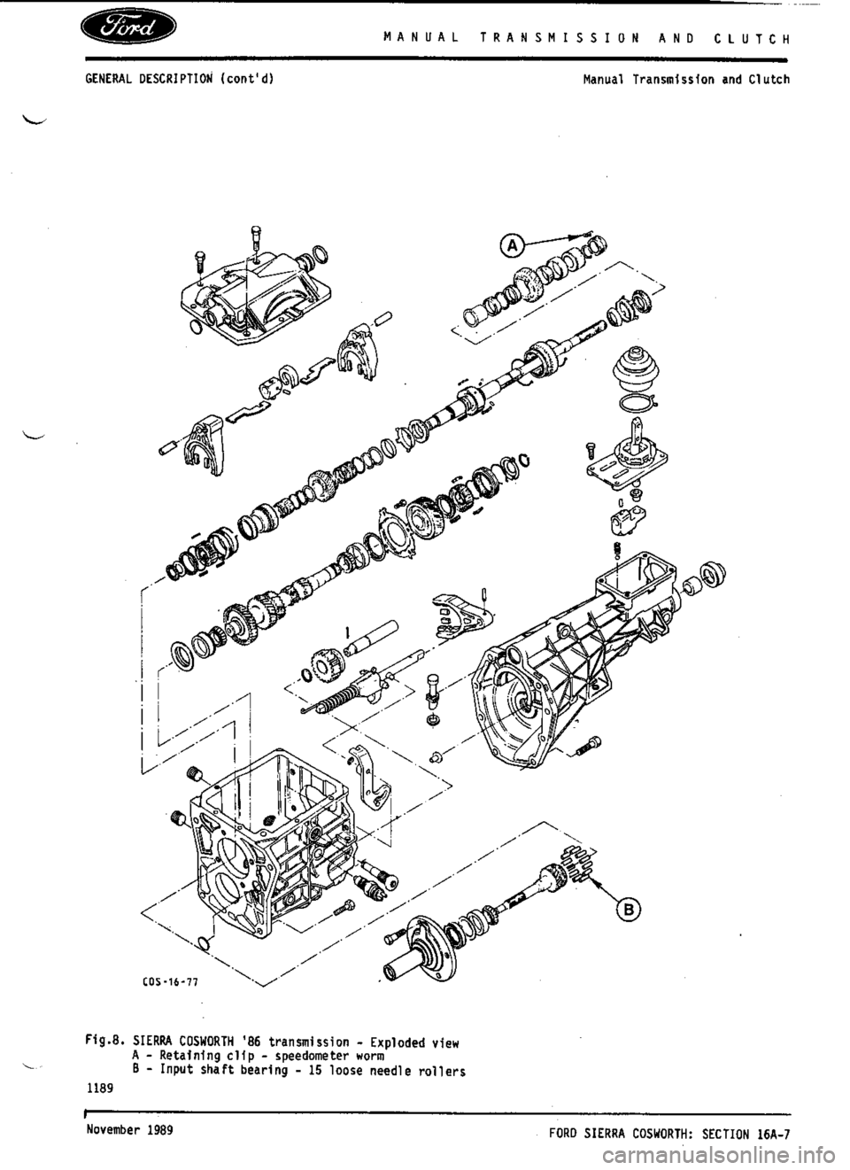 FORD ESCORT RS COSWORTH 1996 1.G Workshop Manual 