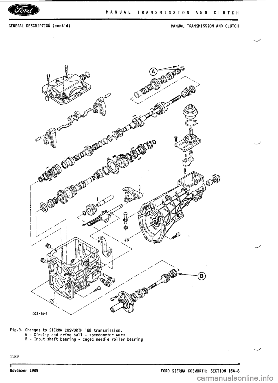 FORD ESCORT RS COSWORTH 1996 1.G Workshop Manual 