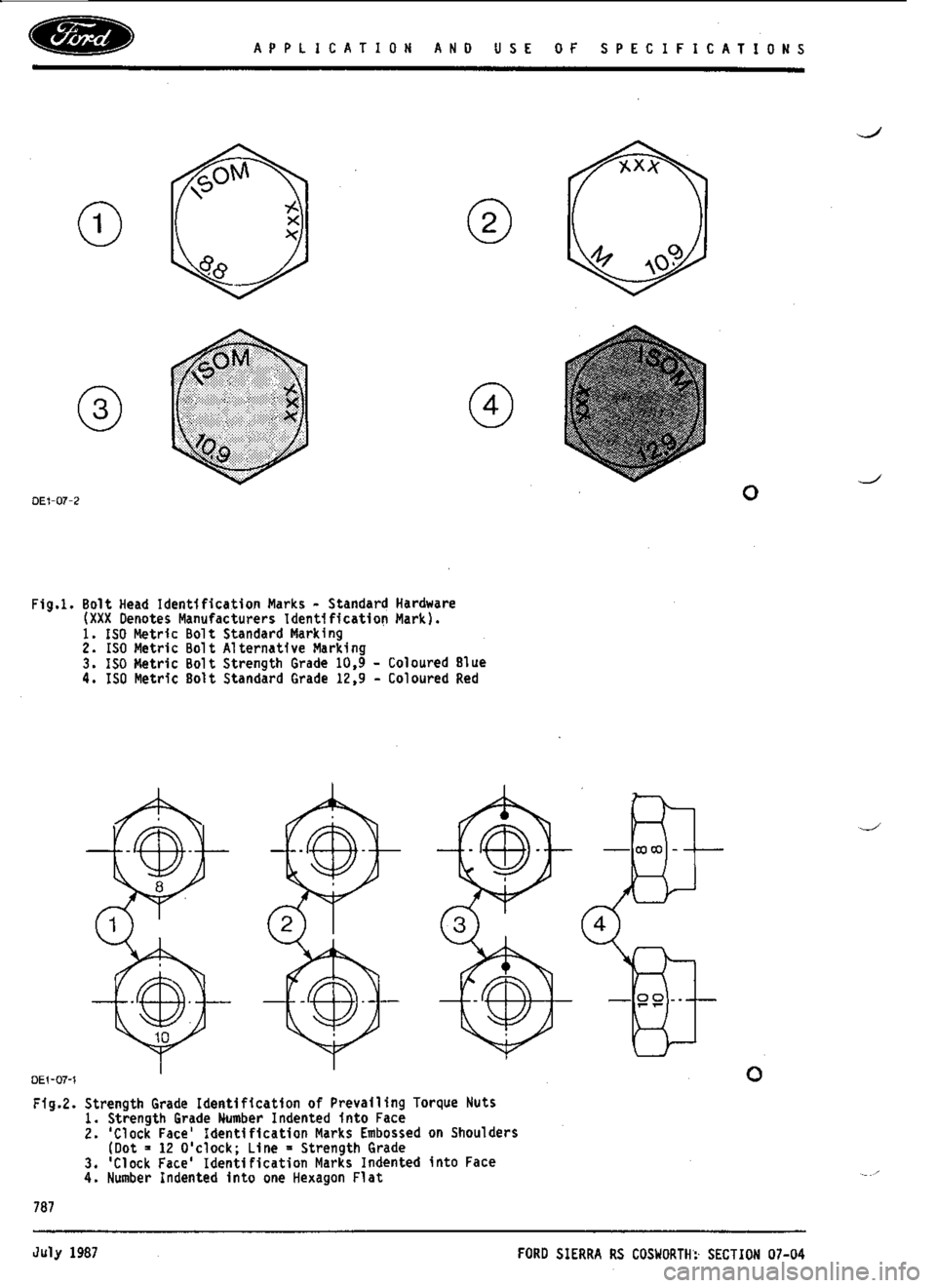 FORD ESCORT RS COSWORTH 1994 1.G Workshop Manual 