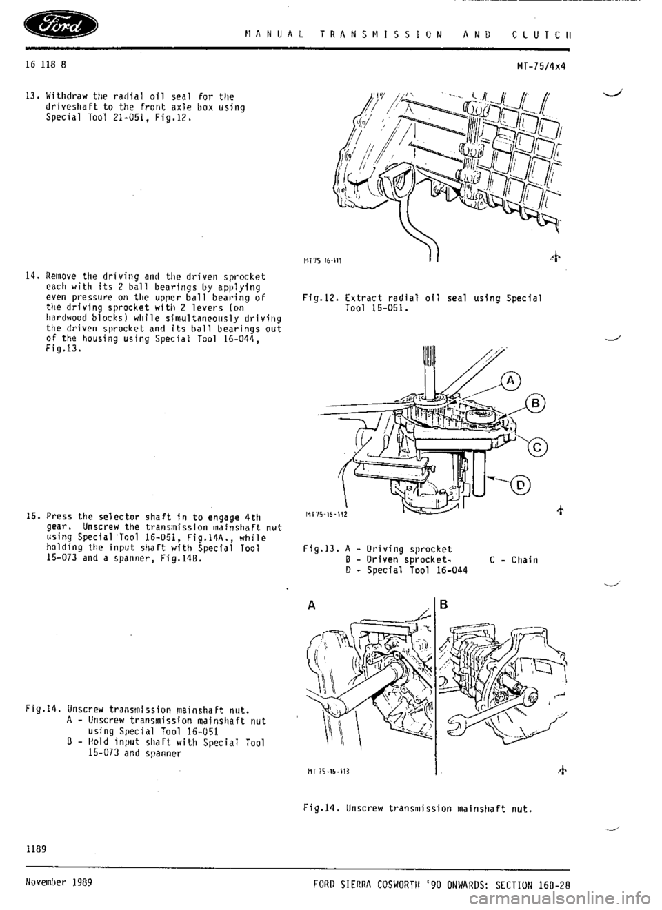 FORD ESCORT RS COSWORTH 1996 1.G Workshop Manual 