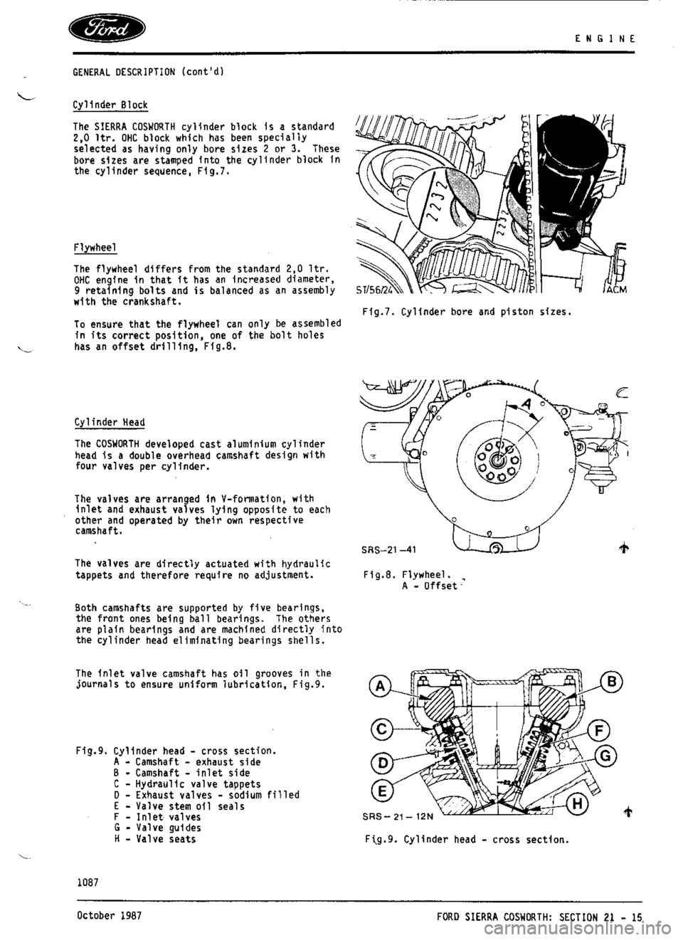 FORD SIERRA RS COSWORTH 1990 1.G Workshop Manual 