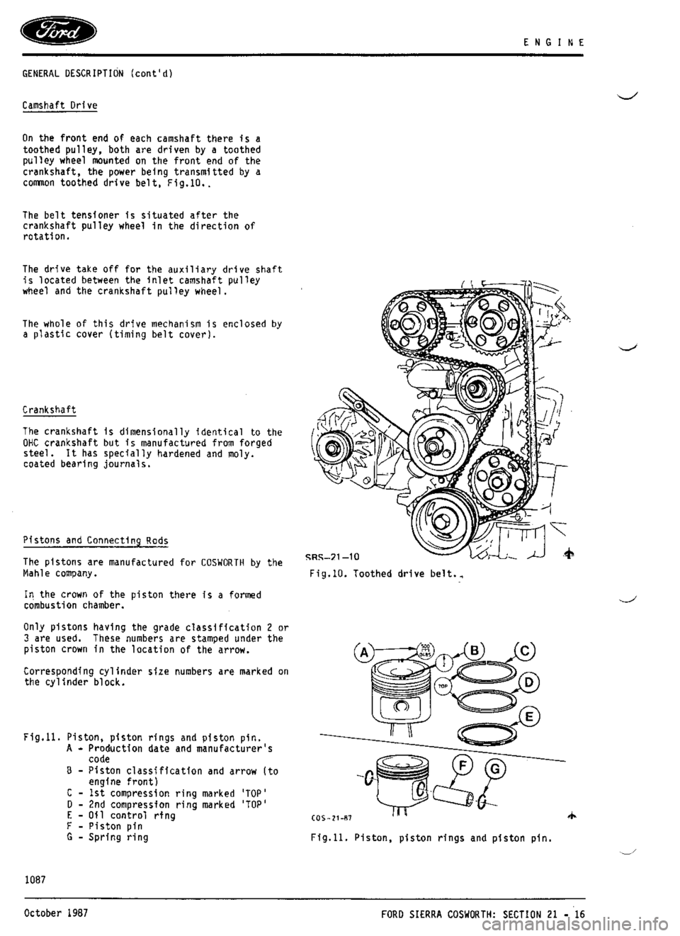 FORD SIERRA RS COSWORTH 1990 1.G Workshop Manual 