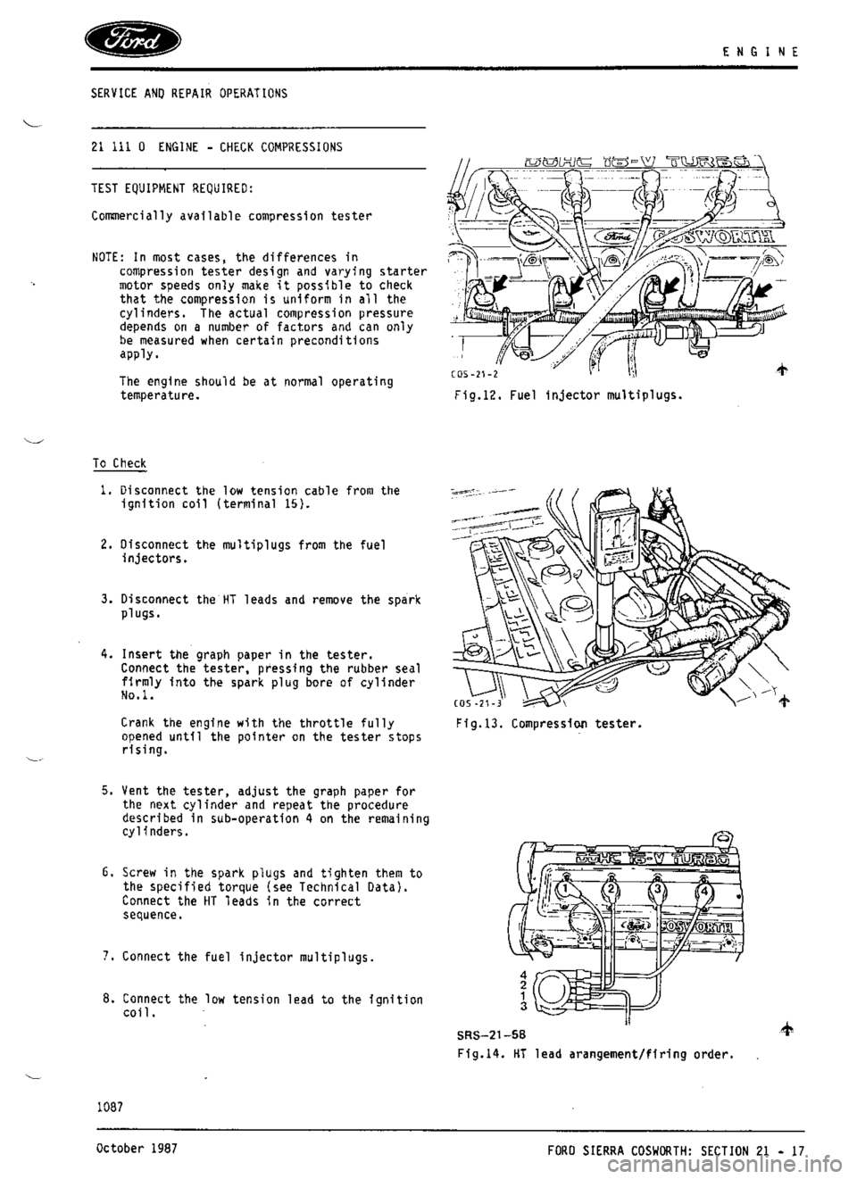 FORD SIERRA RS COSWORTH 1990 1.G Workshop Manual 