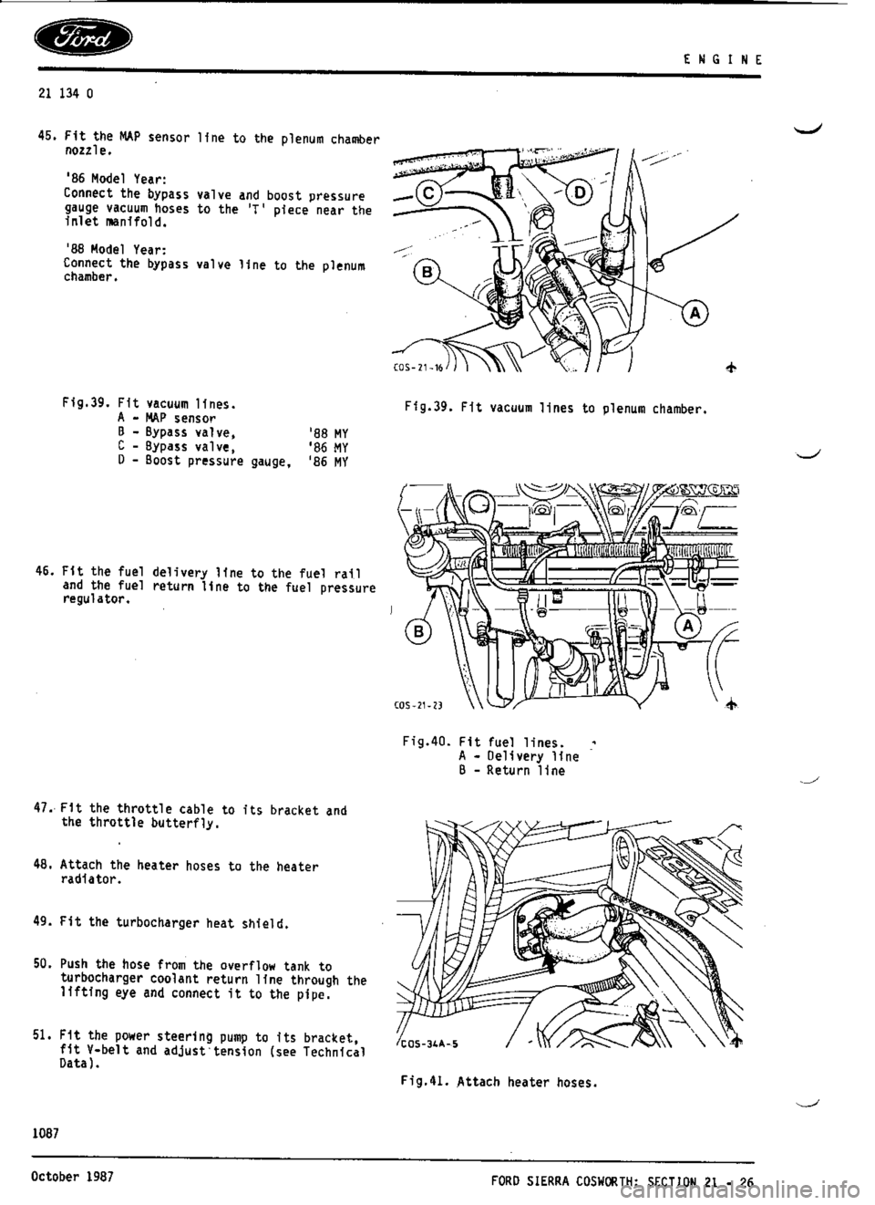 FORD SIERRA RS COSWORTH 1990 1.G Workshop Manual 