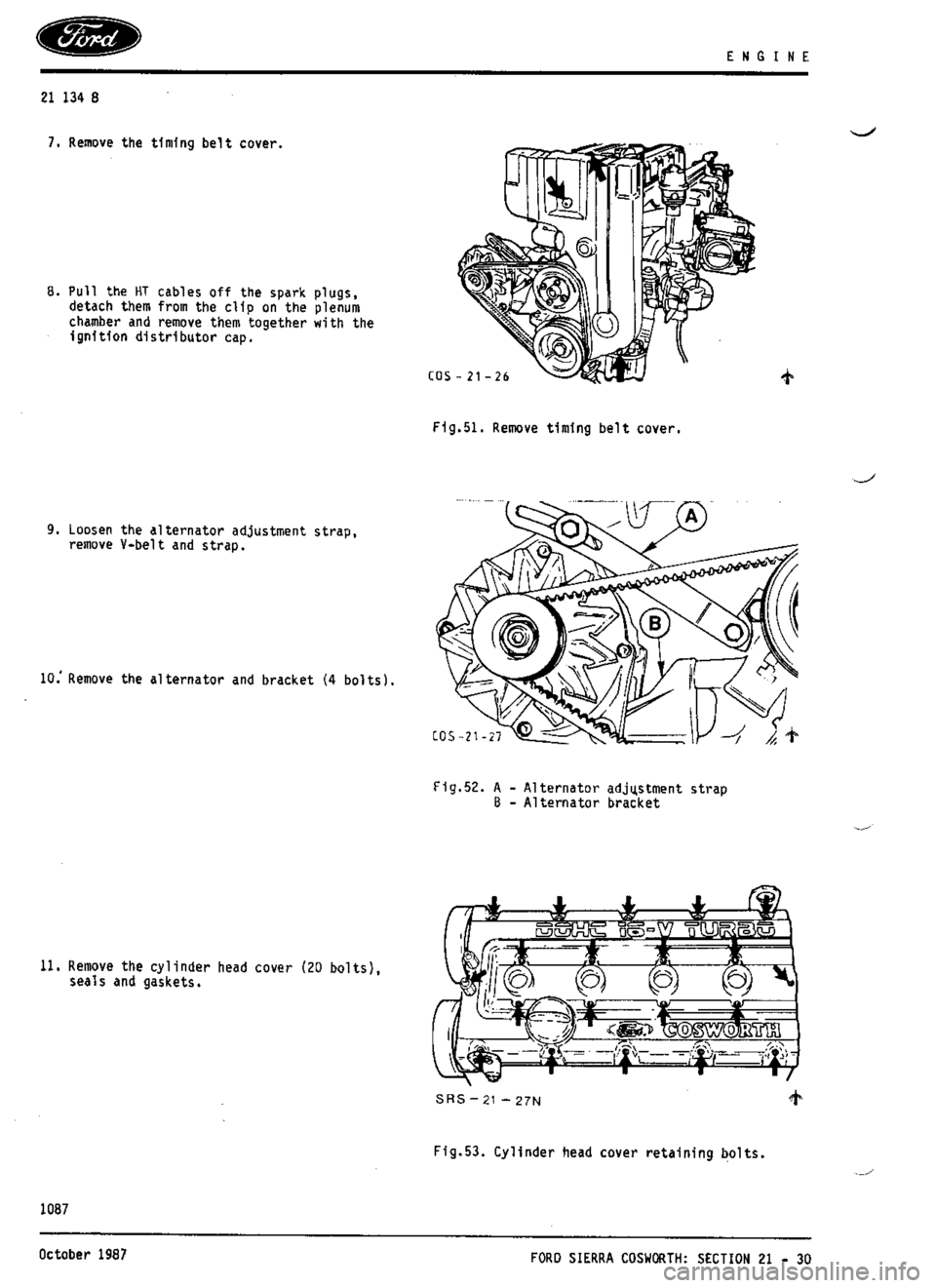 FORD SIERRA RS COSWORTH 1987 1.G Workshop Manual 