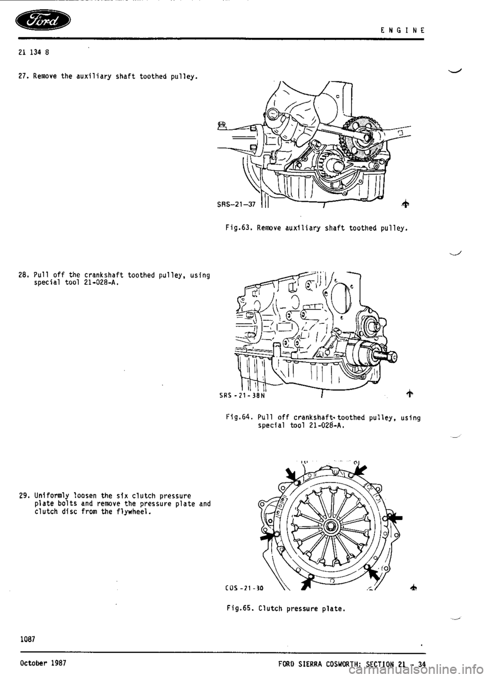 FORD SIERRA RS COSWORTH 1987 1.G Workshop Manual 