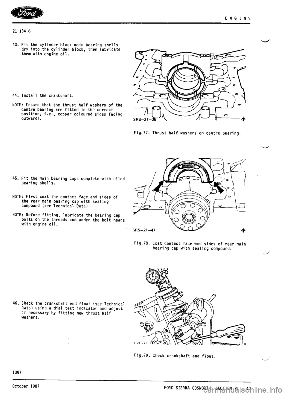 FORD ESCORT RS COSWORTH 1994 1.G Workshop Manual 