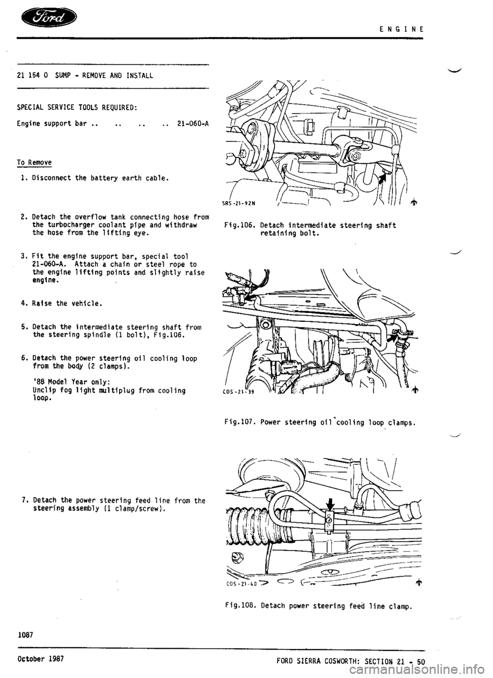 FORD ESCORT RS COSWORTH 1996 1.G Workshop Manual 