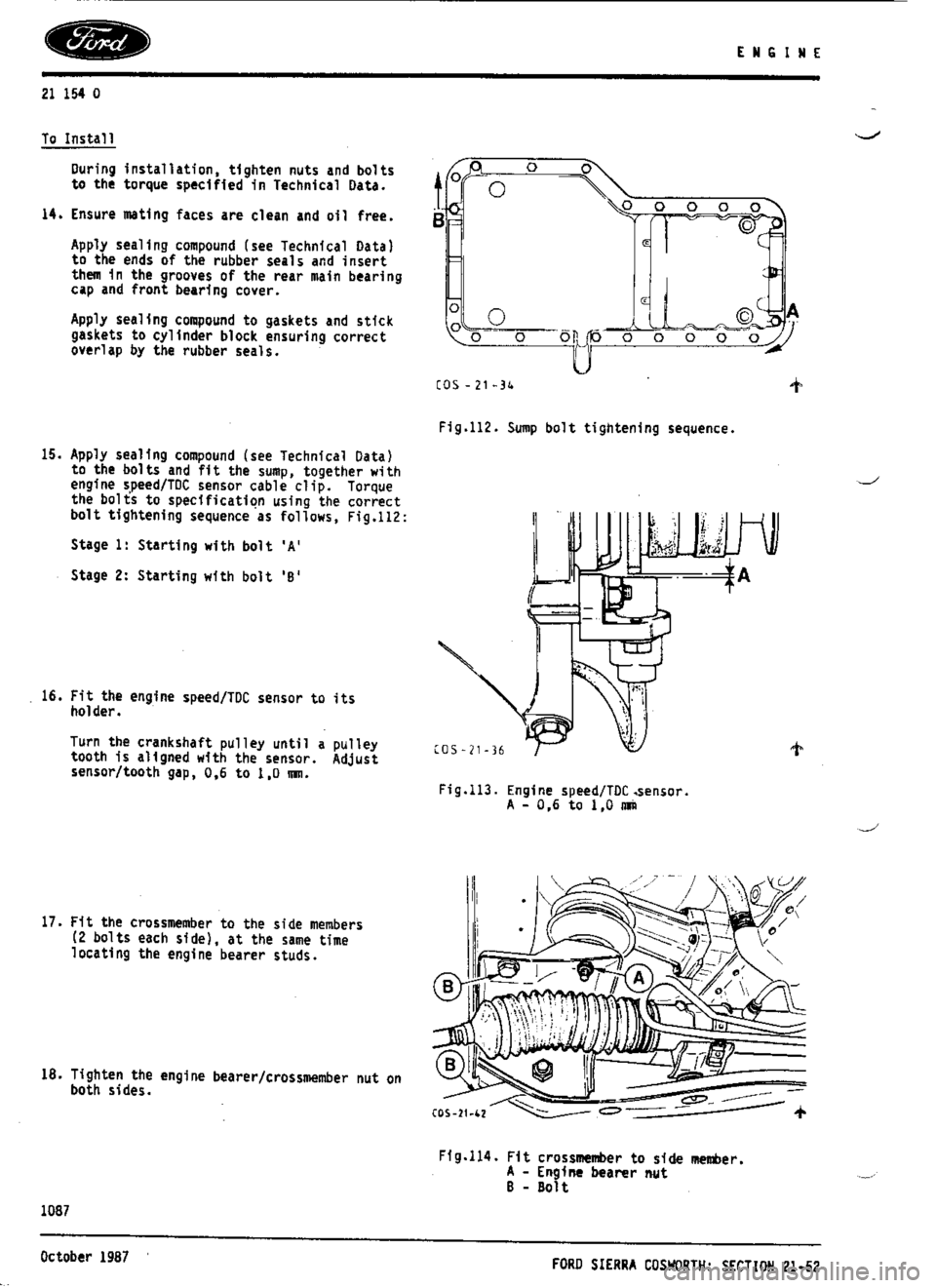 FORD ESCORT RS COSWORTH 1996 1.G Workshop Manual 
