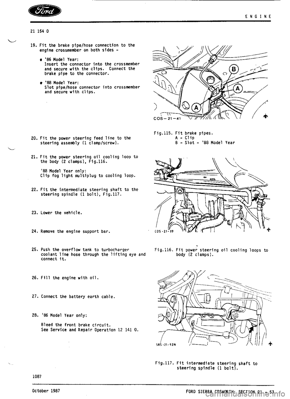 FORD ESCORT RS COSWORTH 1996 1.G Workshop Manual 